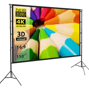 Speed-X 150-Inch Portable Tripod Double Stand Projector Screen (8x10 Feet)